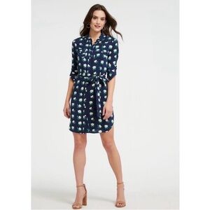 Draper James Navy and White Floral Mini Dress